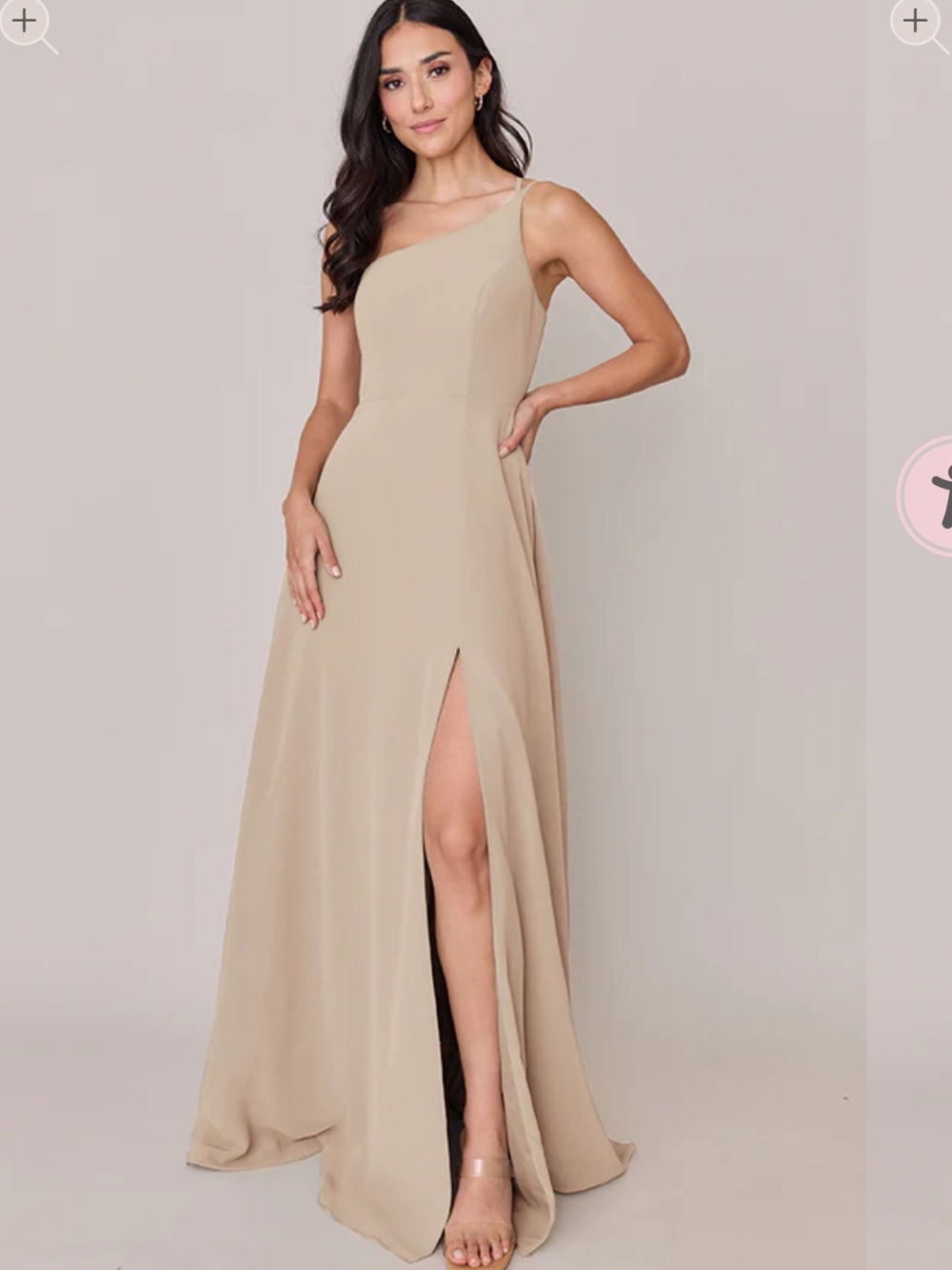 Revelry Inez Chiffon Dress in Champagne